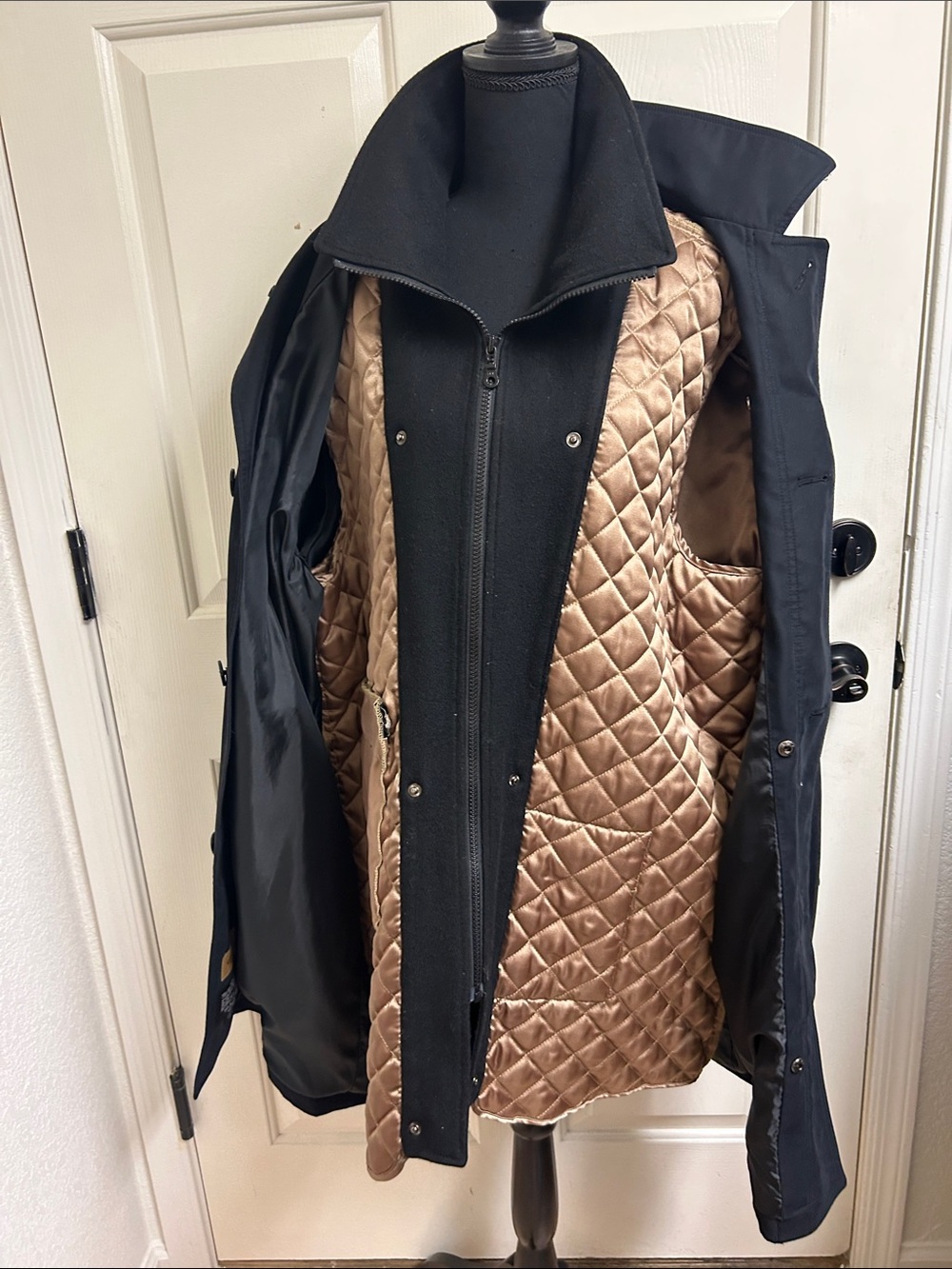 Duomo Couture Jacket Large black polyester/nylon blend with detachable liner - Picture 7 of 12